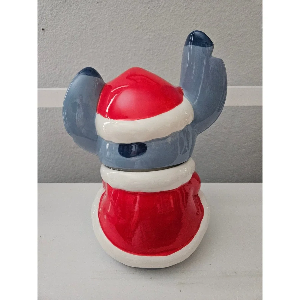 Zrike Brands Stitch Cookie Jar Blue Santa Christmas Disney